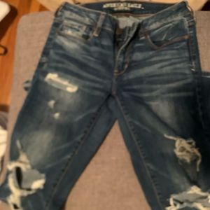 Distressed American eagle jeans